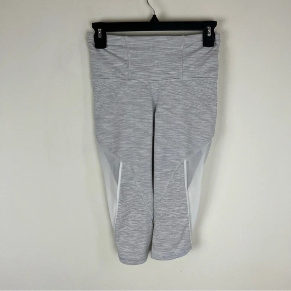 Lululemon run with the sun crops Leggings Mesh Gray Size 4 B15 - Picture 6 of 9